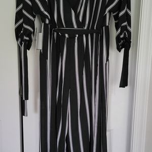 Black and White striped Jumpsuit